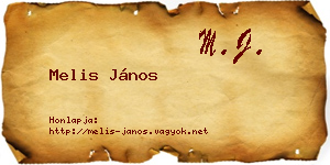 Melis János névjegykártya